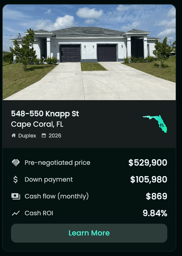 548-550 Knapp St, Cape Coral FL, Duplex, $529,900